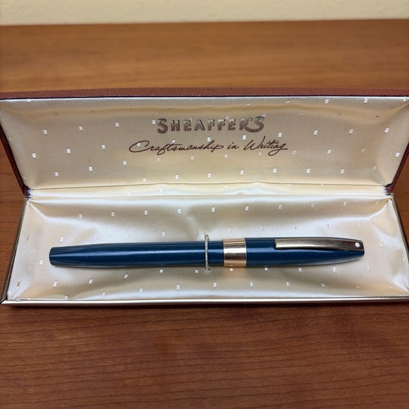 Sheaffer Fountain Pen Vintage Imperial IV Touchdown White Dot Gray 14K Gold Nib